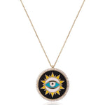 Black Sunburst Evil Eye Necklace - Bansri Mehta Design