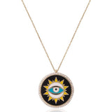 Black Sunburst Evil Eye Necklace - Bansri Mehta Design