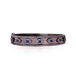 Evil Eye Side Opening Bangle Bracelet - Bansri Mehta Design