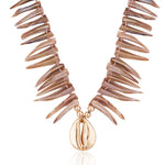 Shades Of The Sand Shell Necklace & Bracelet Set - Bansri Mehta Design