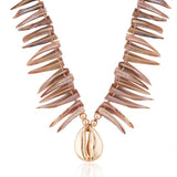 Shades Of The Sand Shell Necklace & Bracelet Set - Bansri Mehta Design
