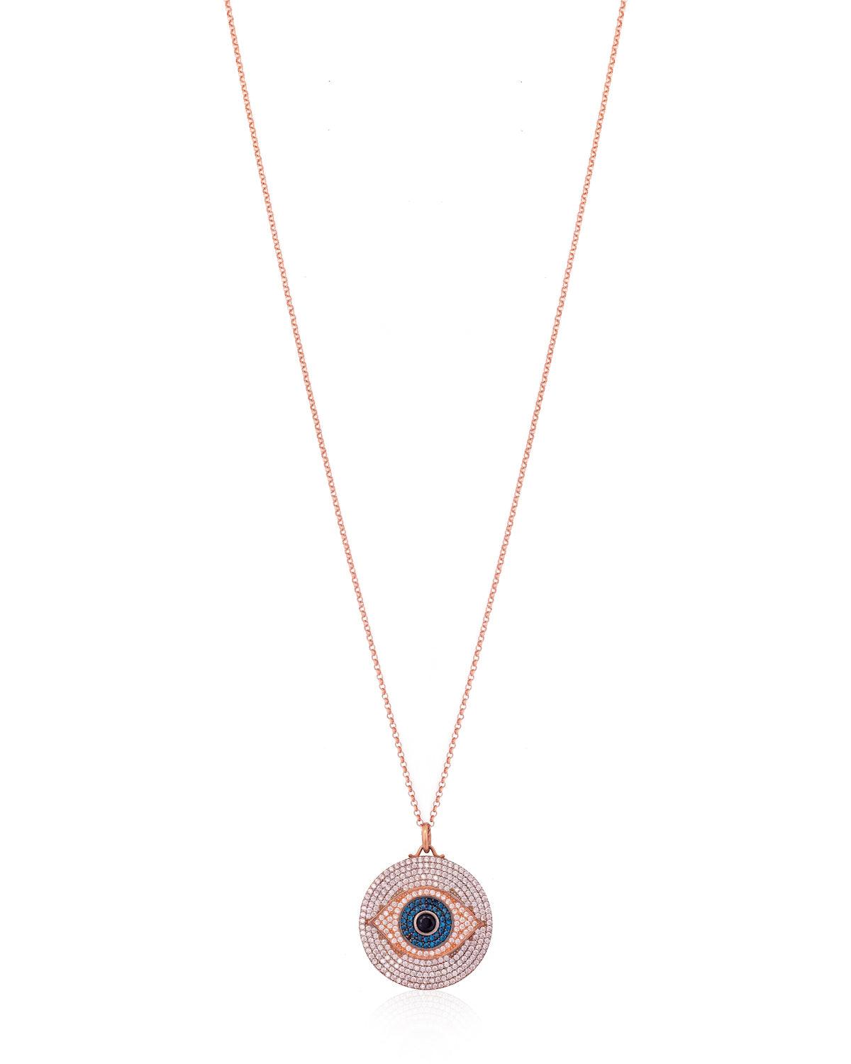Glam Medallion Evil Eye Necklace - Bansri Mehta Design