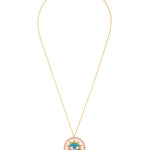 White Sunburst Evil Eye Necklace - Bansri Mehta Design