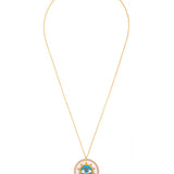White Sunburst Evil Eye Necklace - Bansri Mehta Design