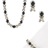 Crystella Necklace, Earring & Bracelet Set - Bansri Mehta Design