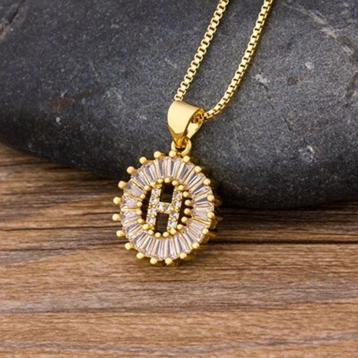 Initial Baguette Diamond Medallion 2-in-1 Watch Charm & Necklace - Bansri Mehta Design