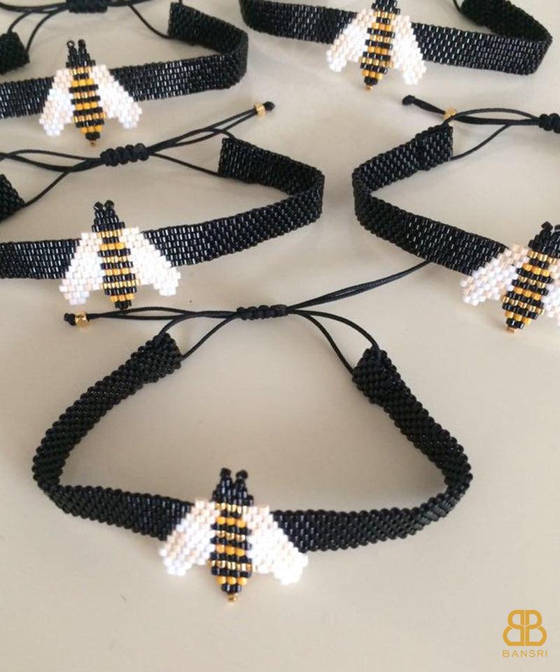 Busybee Beaded Adjustable Tassel Bracelet - Bansri Mehta Design