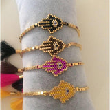 Mini Hamsa Beaded Adjustable Tassel Bracelet - Bansri Mehta Design