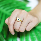 Evil Eye Mop Heart Adjustable Ring