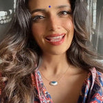 Hand Painted Rosegold Evil Eye Necklace - Bansri Mehta Design