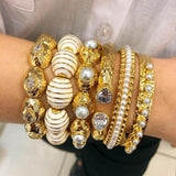 Hammered Finish Hinged Bangle Bracelet - Gold - Bansri Mehta Design