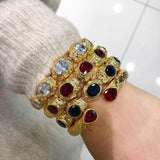 Hammered Finish Hinged Bangle Bracelet - Gold - Bansri Mehta Design