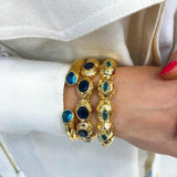 Hammered Finish Hinged Bangle Bracelet - Gold - Bansri Mehta Design