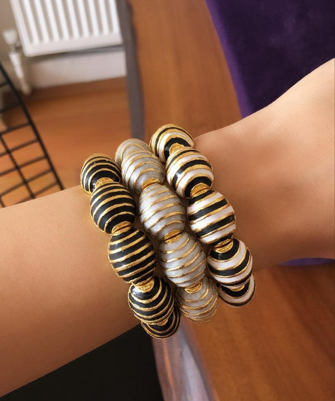 Sara Enamel Bangle Bracelet - Bansri Mehta Design