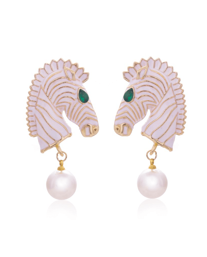 Malborough Zebra Earrings - Bansri Mehta Design