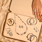 Gold Deux Panthera Headed Necklace, Bracelet Cuff, Earring & Ring - Bansri Mehta Design