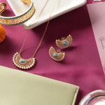 Filigree Carved Crescent Moon Bracelet & Ring Set - Bansri Mehta Design