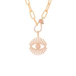 Third Eye Crystal Encrusted Detachable Pendant Link Necklace - Bansri Mehta Design