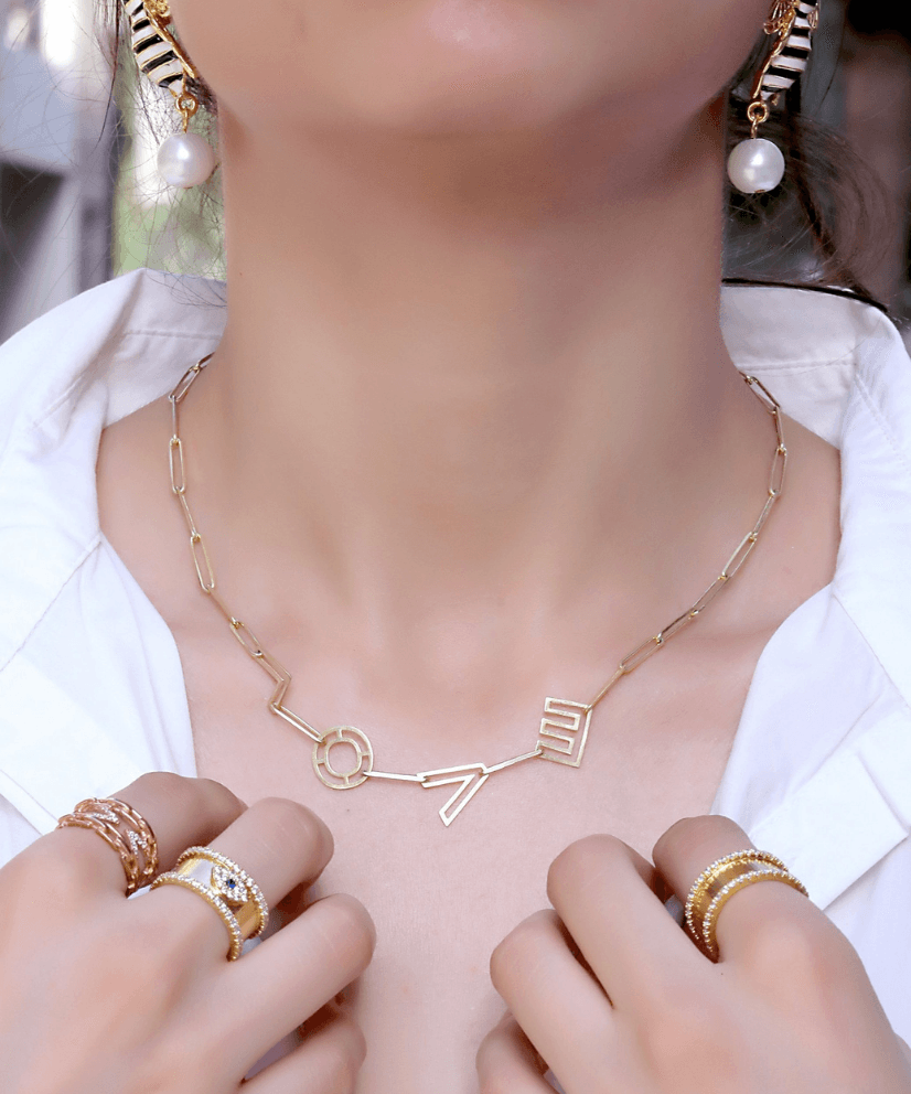 Love Link Collar Chain Necklace - Bansri Mehta Design