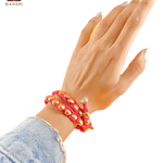 Wrap Around Colorbar Leather Bracelet or Choker Necklace - Bansri Mehta Design
