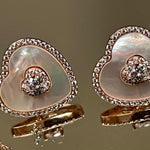 Mother of Pearl Heart Solitaire Necklace & Earring Set - Bansri Mehta Design