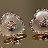Mother of Pearl Heart Solitaire Necklace & Earring Set - Bansri Mehta Design