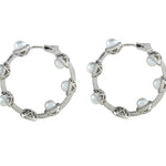 Pearl Hoop Earrings with Special Lock Clasp - Bansri Mehta Design