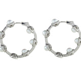 Pearl Hoop Earrings with Special Lock Clasp - Bansri Mehta Design