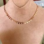 Mini Hearts Collar Chain Necklace - Rosegold - Bansri Mehta Design