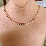 Mini Hearts Collar Chain Necklace - Rosegold - Bansri Mehta Design