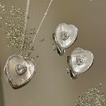 Mother of Pearl Heart Solitaire Necklace & Earring Set - Bansri Mehta Design