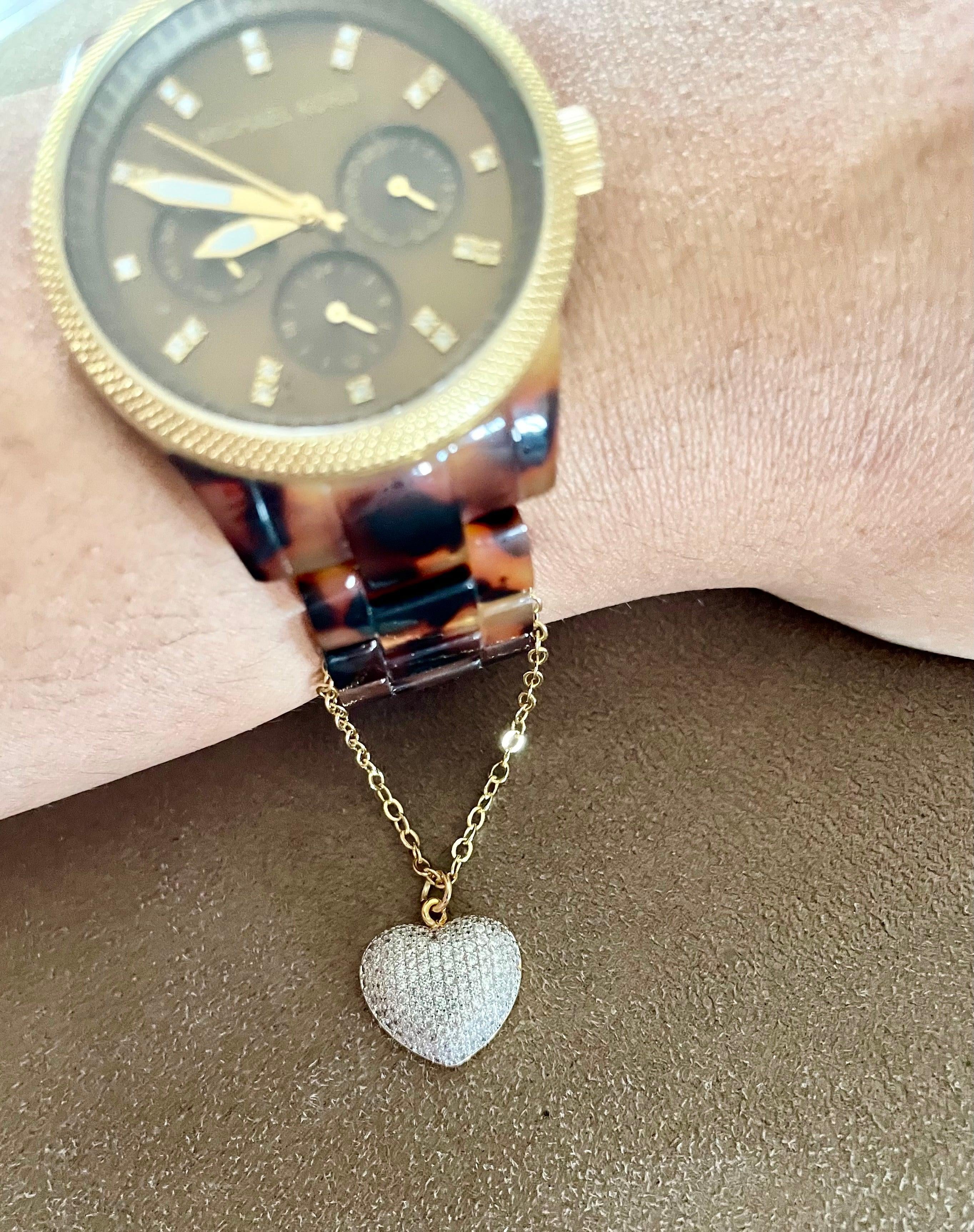 Diamond Heart Watch Charm - Bansri Mehta Design