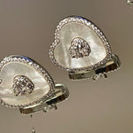 Mother of Pearl Heart Solitaire Necklace & Earring Set - Bansri Mehta Design