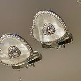 Mother of Pearl Heart Solitaire Necklace & Earring Set - Bansri Mehta Design