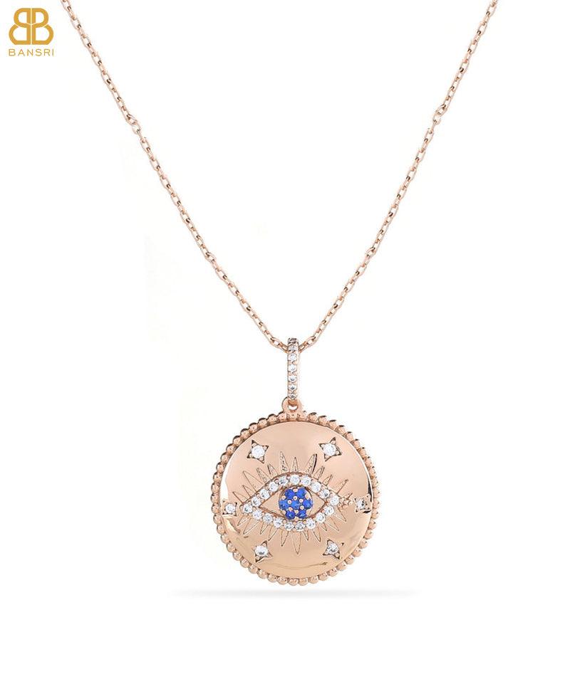 Nisa Evil Eye Medallion Necklace - Bansri Mehta Design