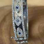 Evil Eye Side Opening Bangle Bracelet - Bansri Mehta Design