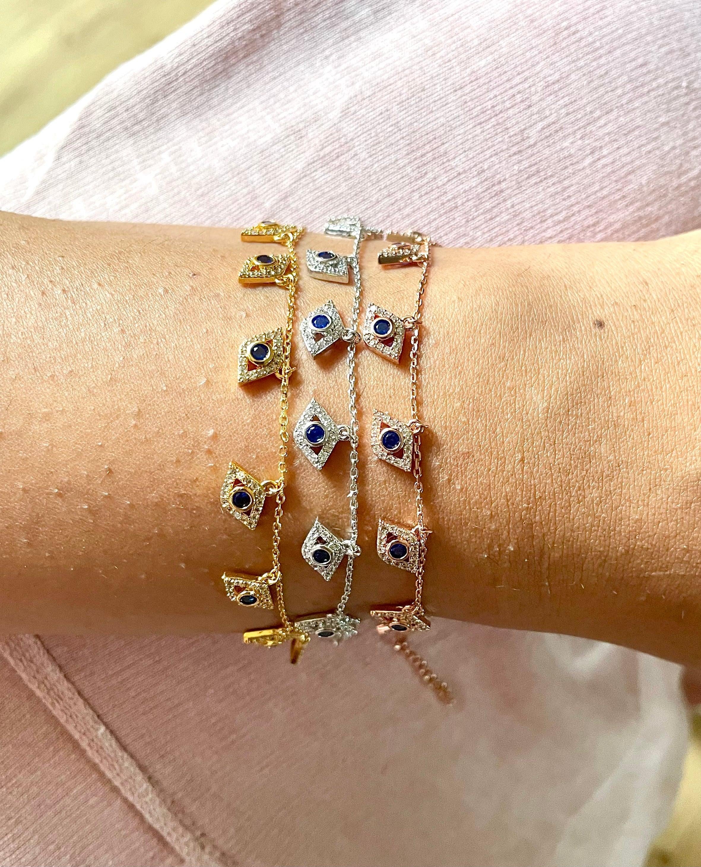 Mini Evil Eye Charm Bracelet - Bansri Mehta Design