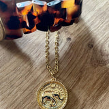 Ele Gold Carved Medallion Watch Charm - Bansri Mehta Design